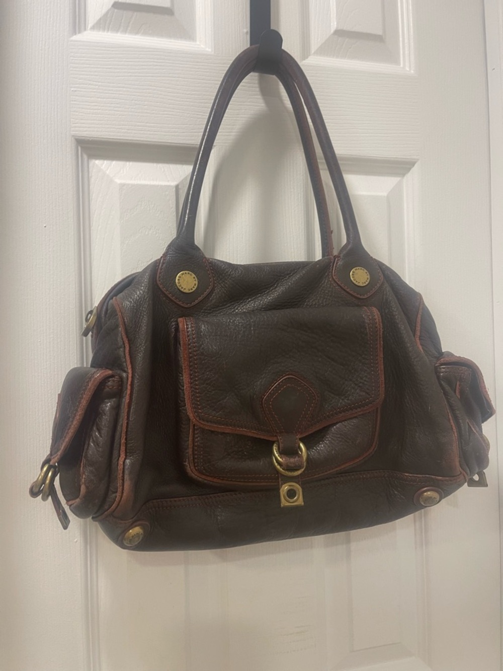 Mark by Mark Jacobs Classic Brown Leather Satchel Handbag - Picture 5 of 16